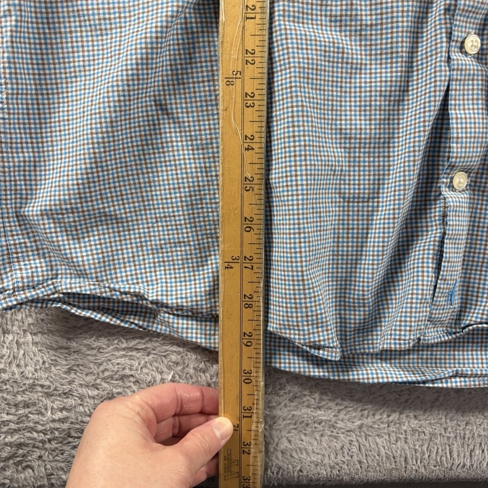 Johnnie-O Shirt Gingham Check Casual Button Down Long Sleeve Mens XL Blue - Picture 6 of 9